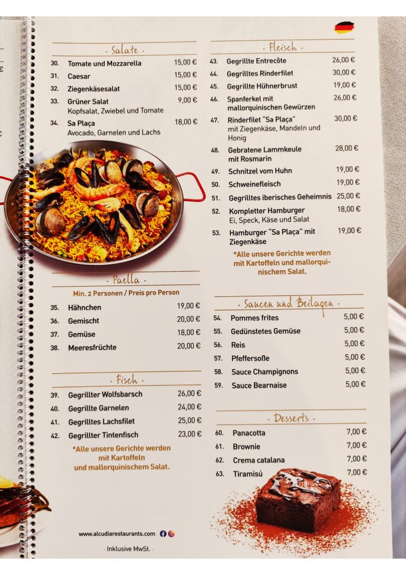 Restaurant Sa Plaça Photo Menu 1