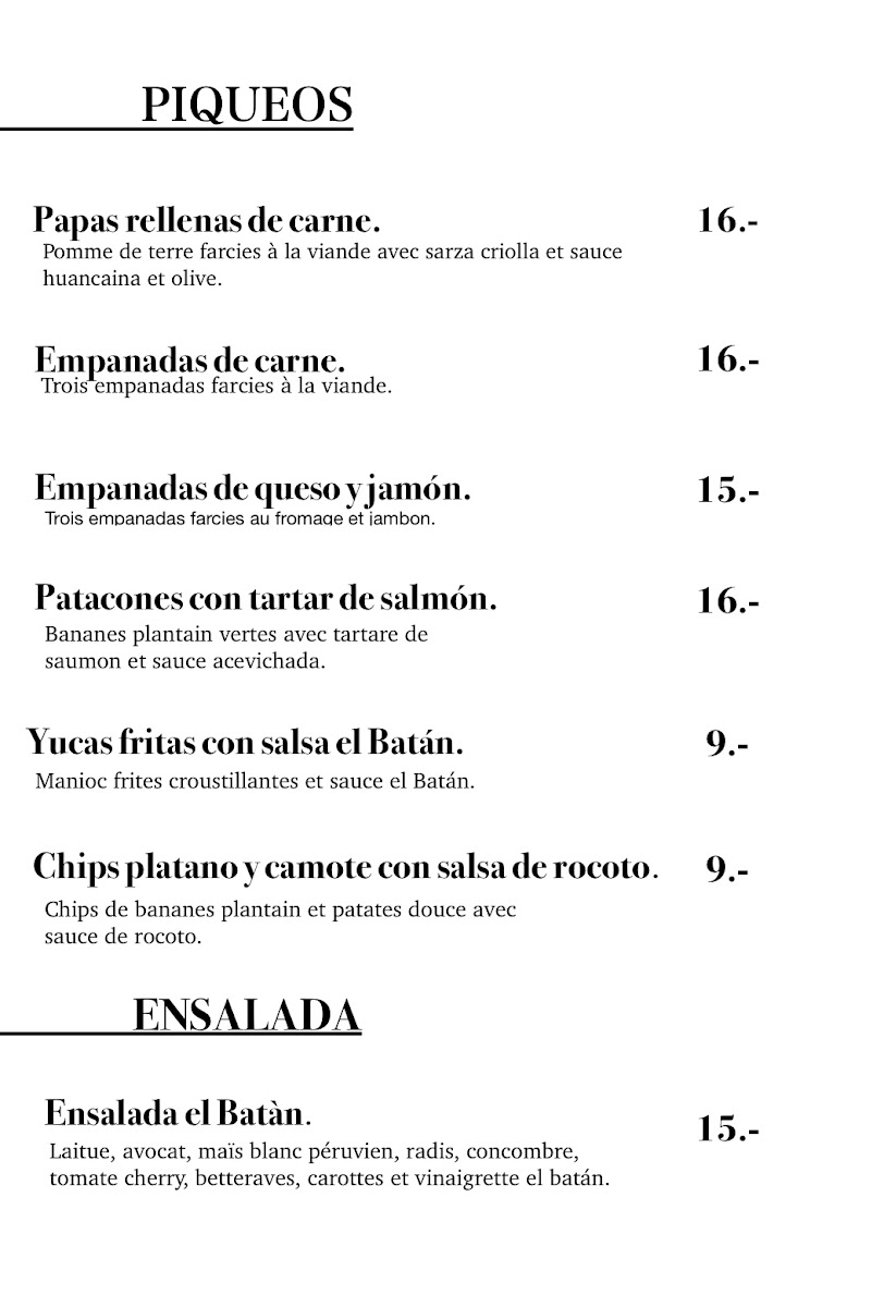 Restaurant el Batán Photo Menu 3