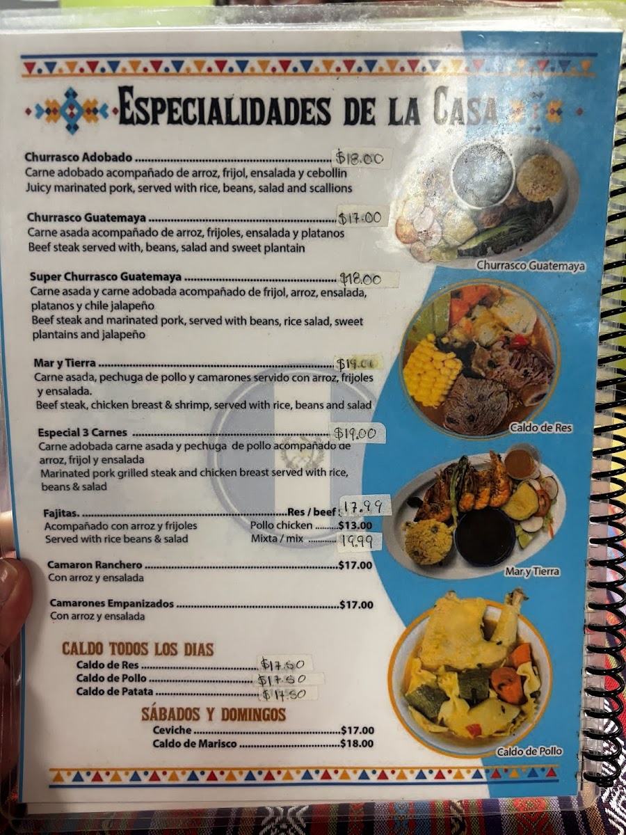 Guatelinda Restaurant & Bakery Photo Menu 1