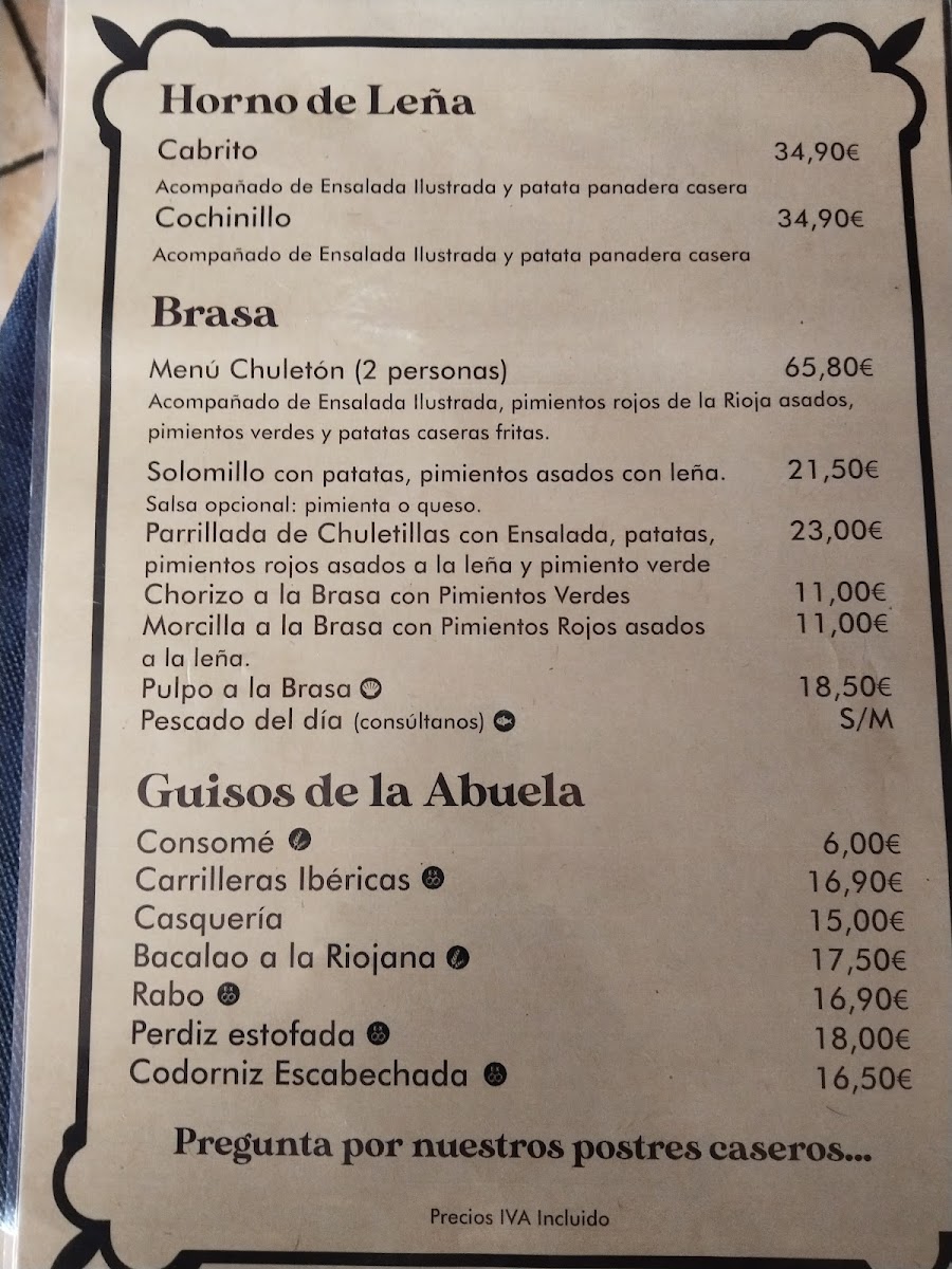 Asador Casa Lucía argoños Photo Menu 1