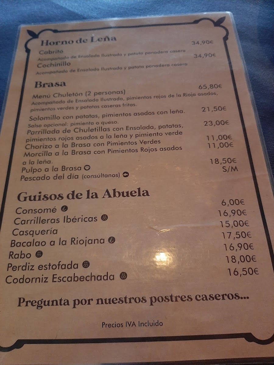 Asador Casa Lucía argoños Photo Menu 4