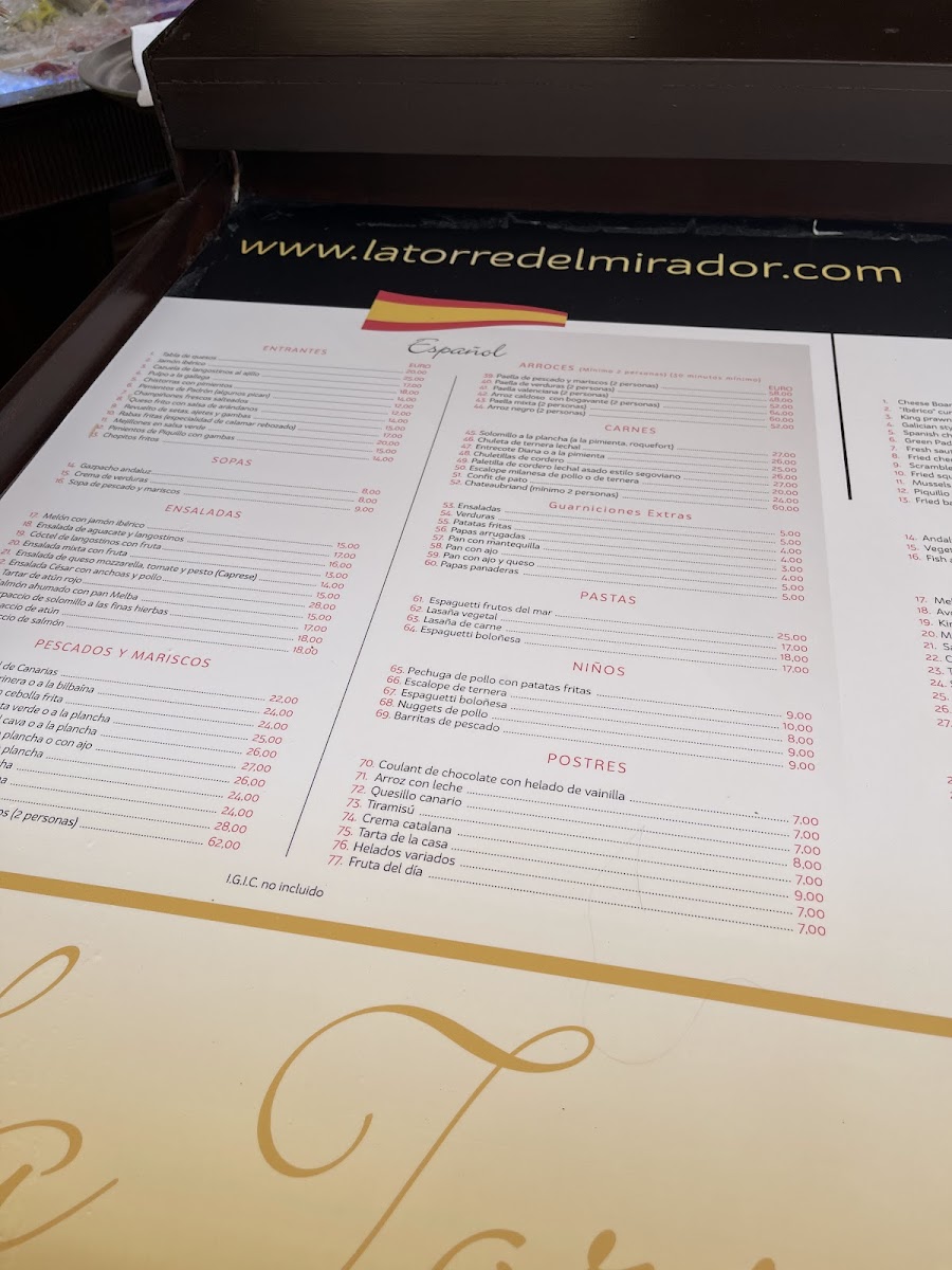 La Torre del Mirador Photo Menu 9