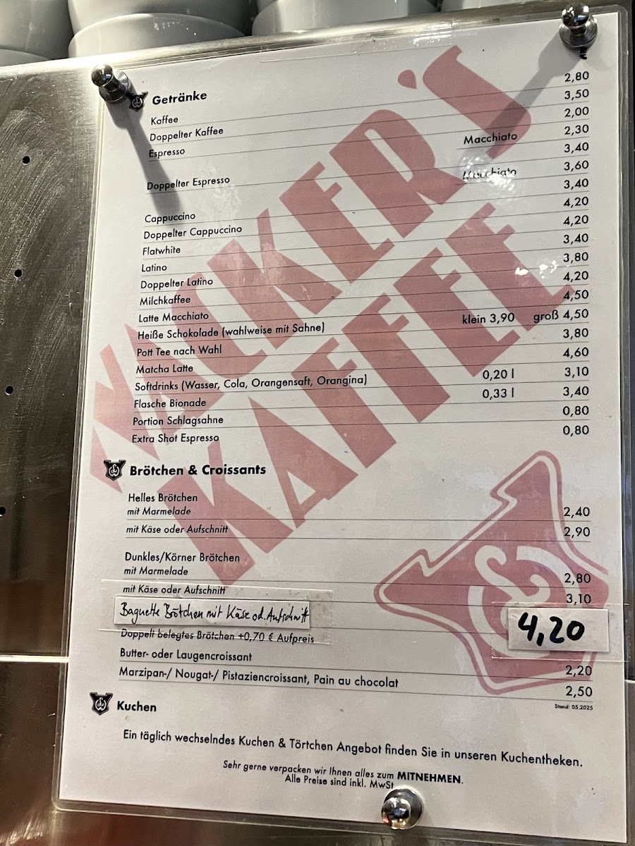 Wacker's coffee shop Photo Menu 2
