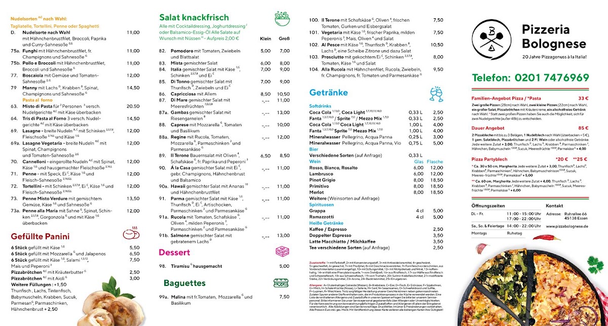 Pizzeria Bolognese Photo Menu 2