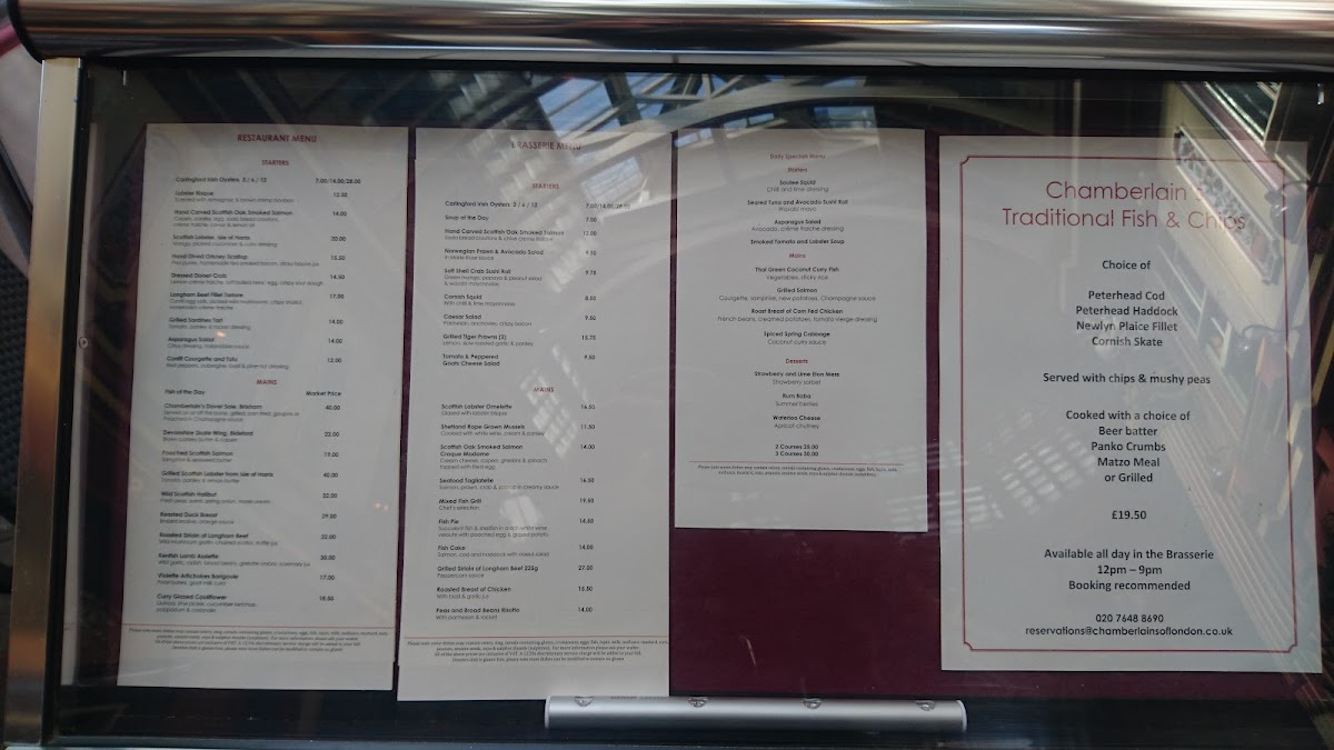 Chamberlain's Restaurant & Events Photo Menu 2