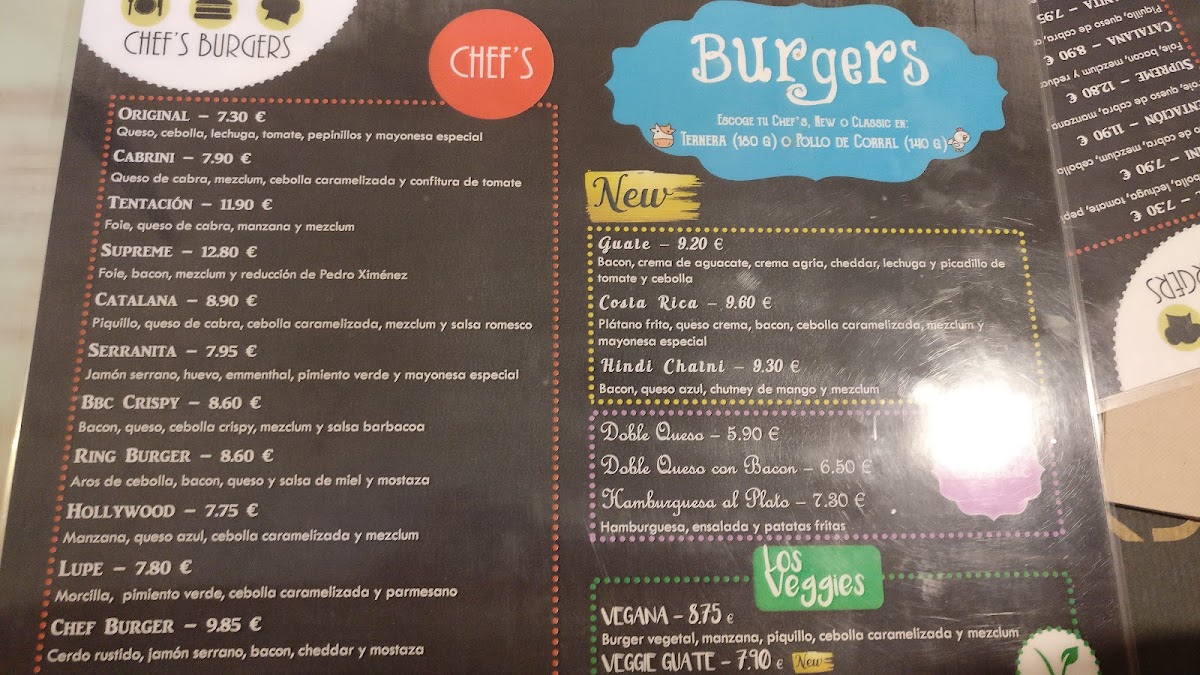 Chef's Burgers Photo Menu 3