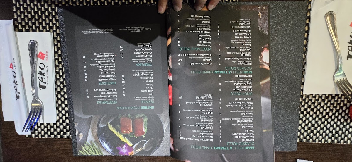 Taku Asian Bistro restaurant Photo Menu 6