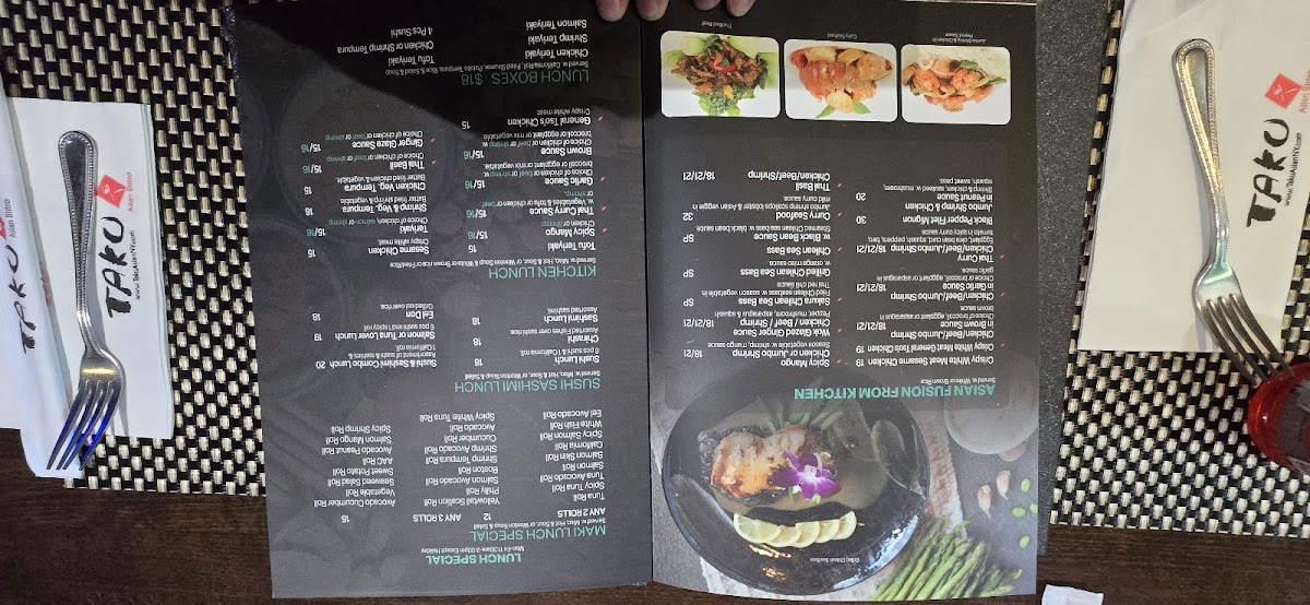 Taku Asian Bistro restaurant Photo Menu 8