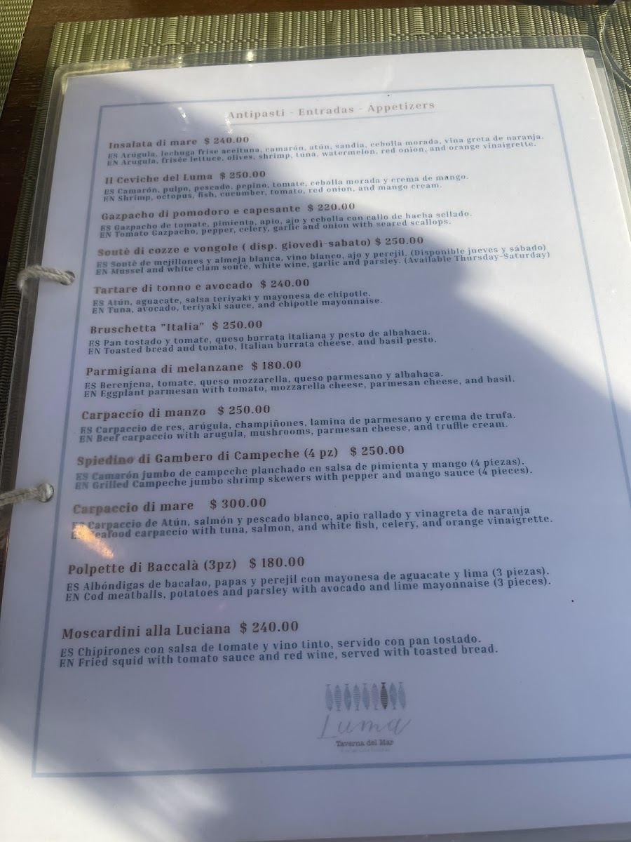 La Dolce Vita - Playa del Carmen Photo Menu 3