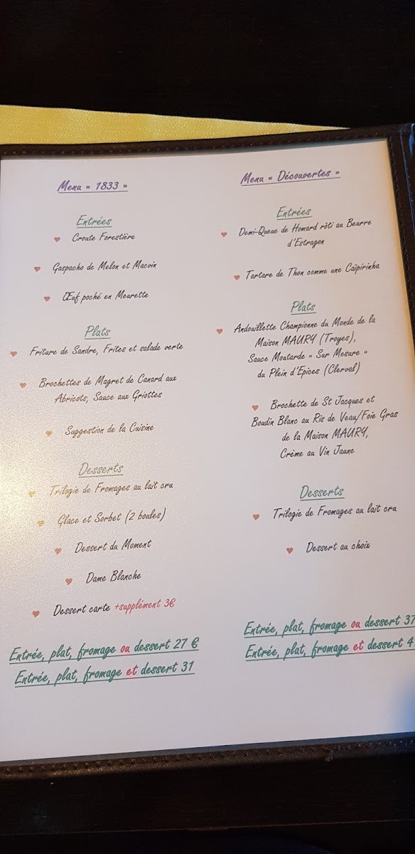 La Bonne Auberge Photo Menu 1