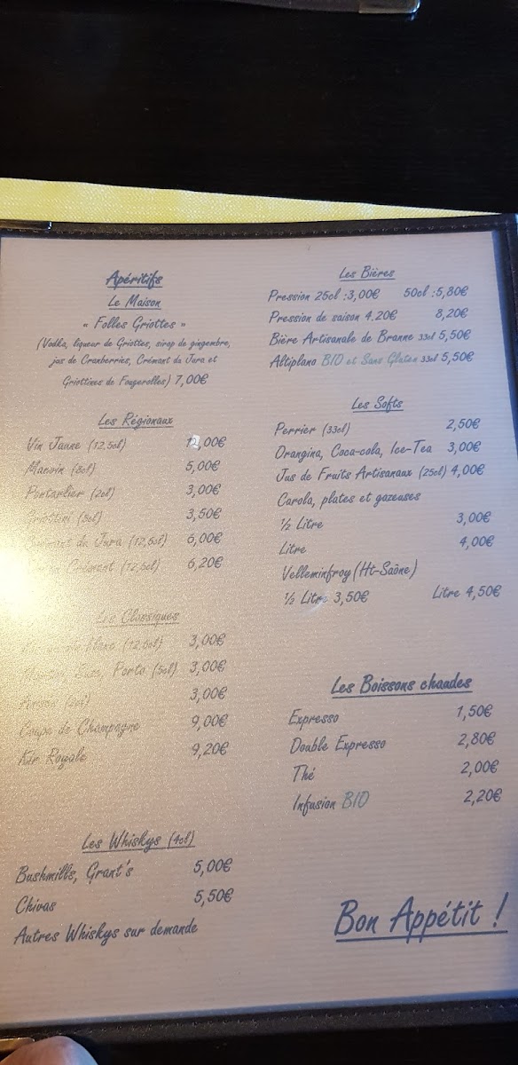 La Bonne Auberge Photo Menu 3