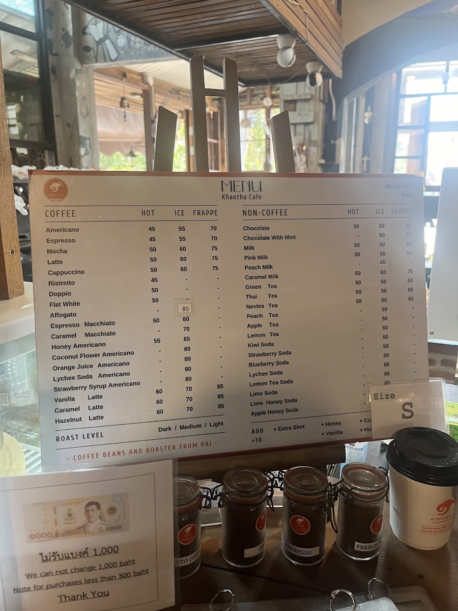 Khaotha Coffee / Roastered Pai Photo Menu 3