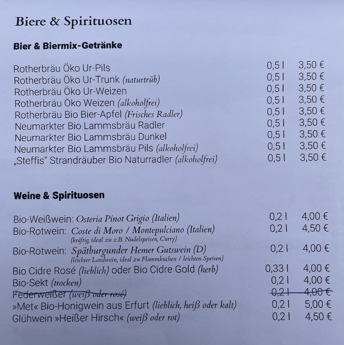 Sonnenhof Hohenfelden Photo Menu 1