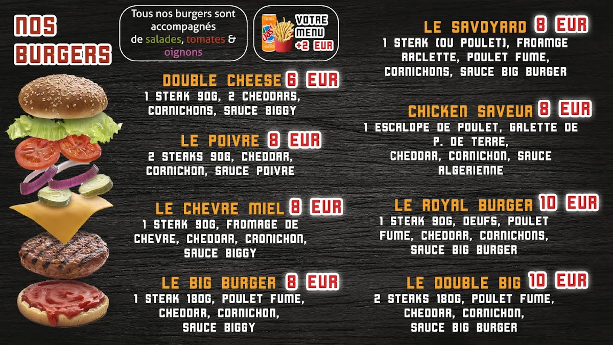 Pizz' Burg Orléans Photo Menu 1