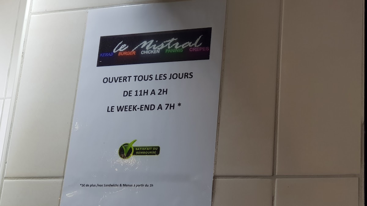 Le Mistral Photo Menu 1