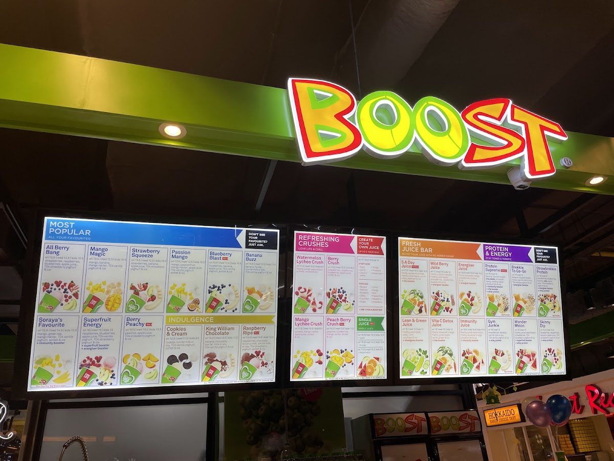 Boost Juice Bars Photo Menu 1