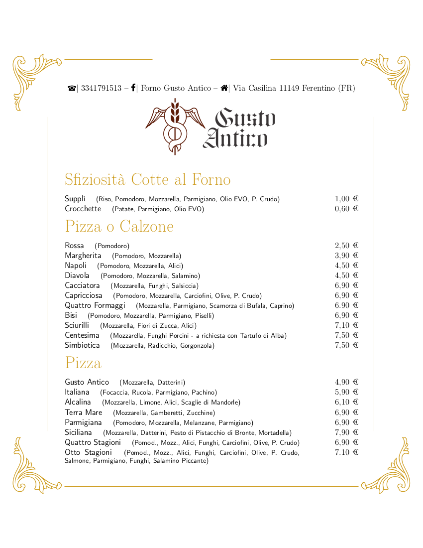 Pizzeria Biologica Gusto Antico Photo Menu 1
