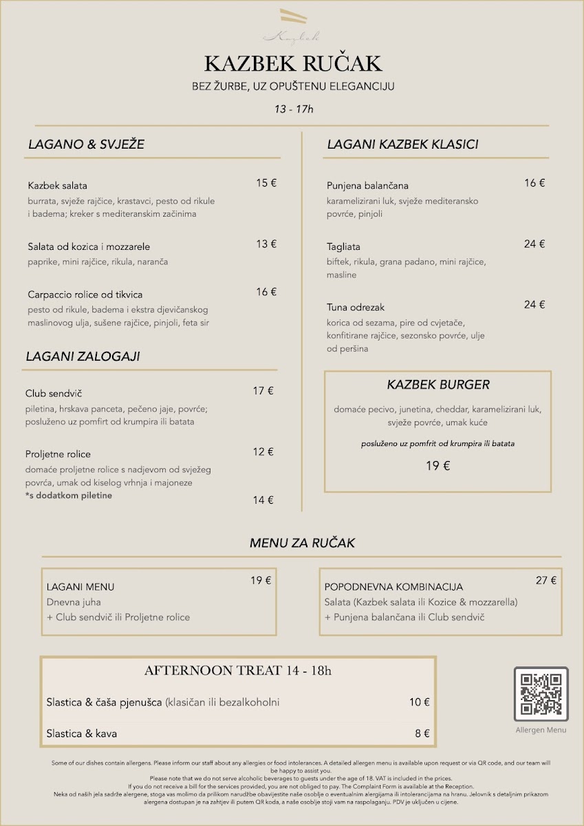 Restaurant Kazbek Photo Menu 1