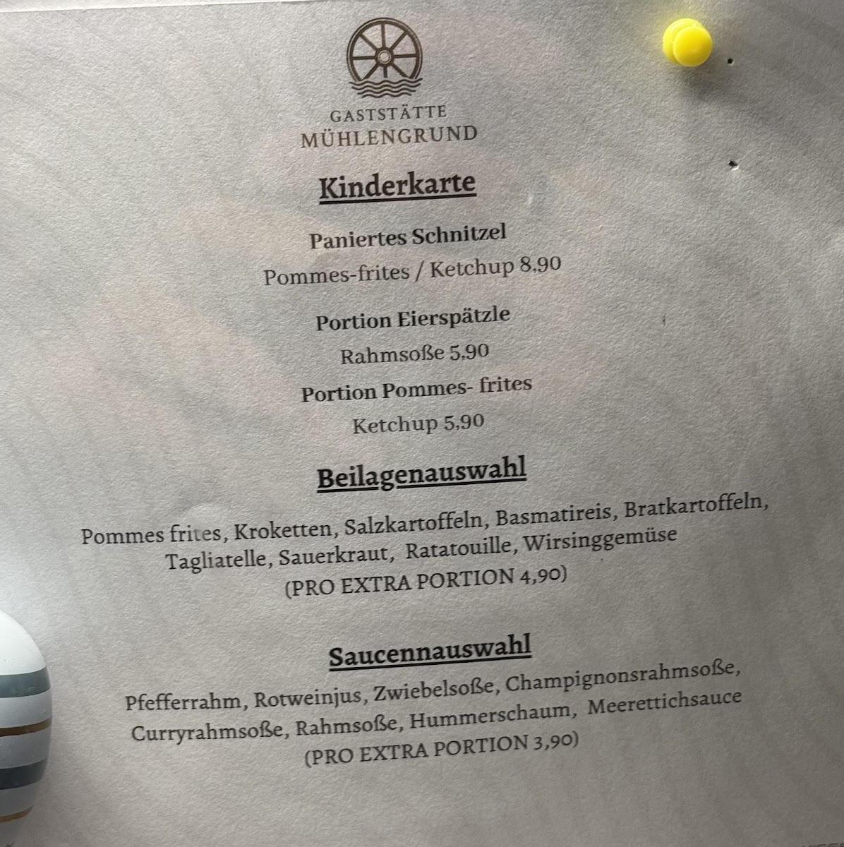 Gaststätte Mühlengrund Photo Menu 1