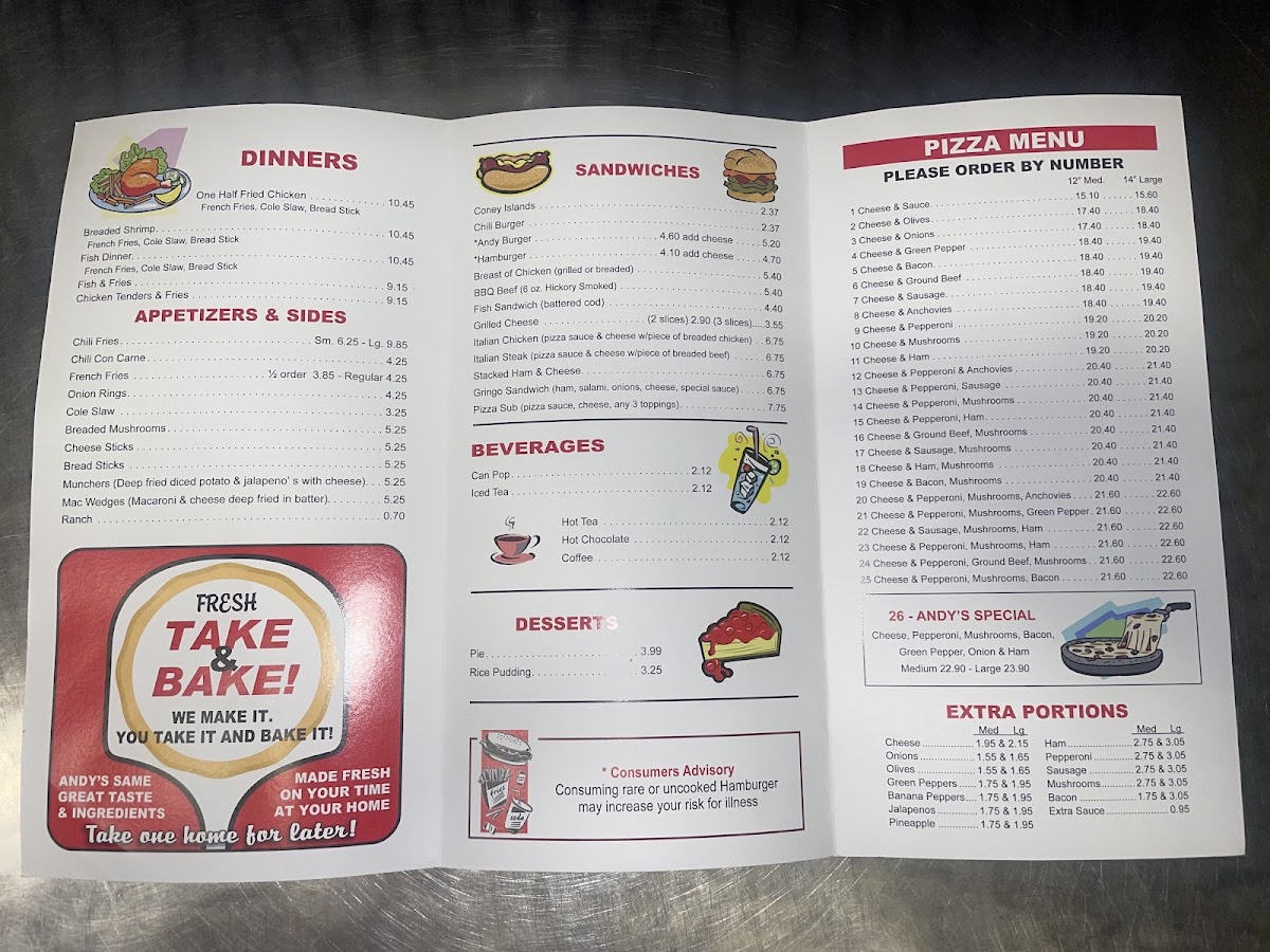 Andy's Pizza and Coney Island Photo Menu 1