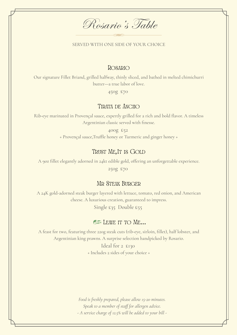 Mr Steak Fulham Photo Menu 3