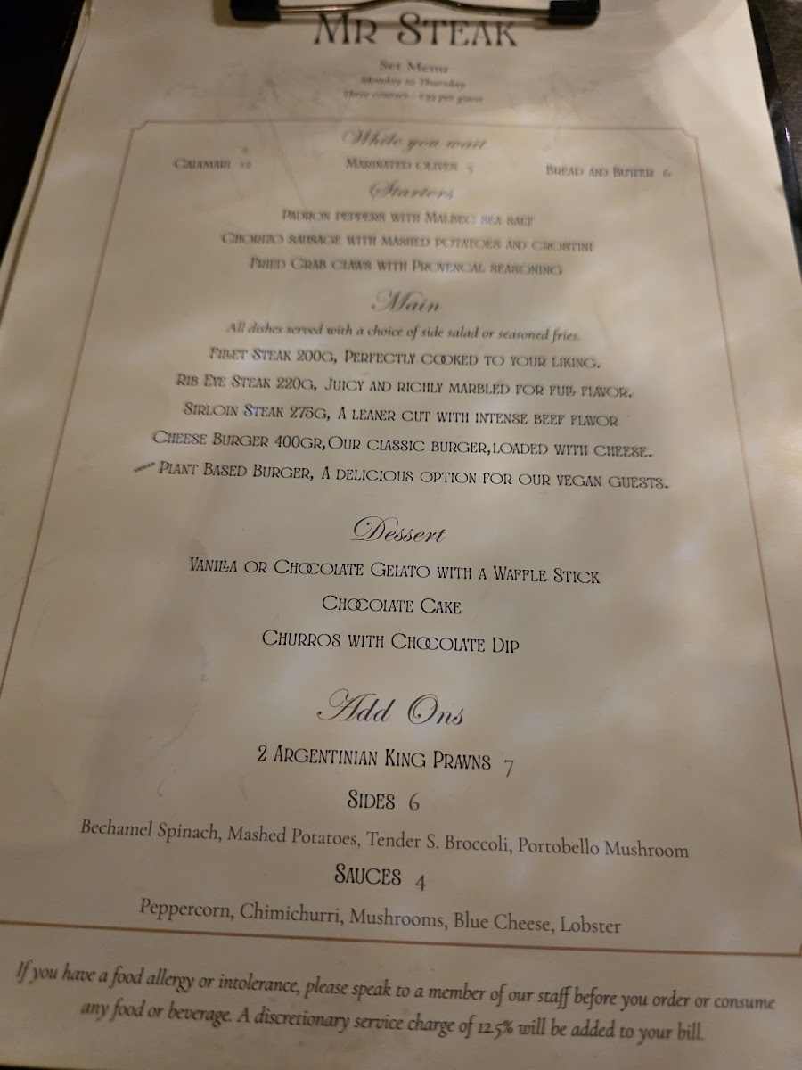 Mr Steak Fulham Photo Menu 6