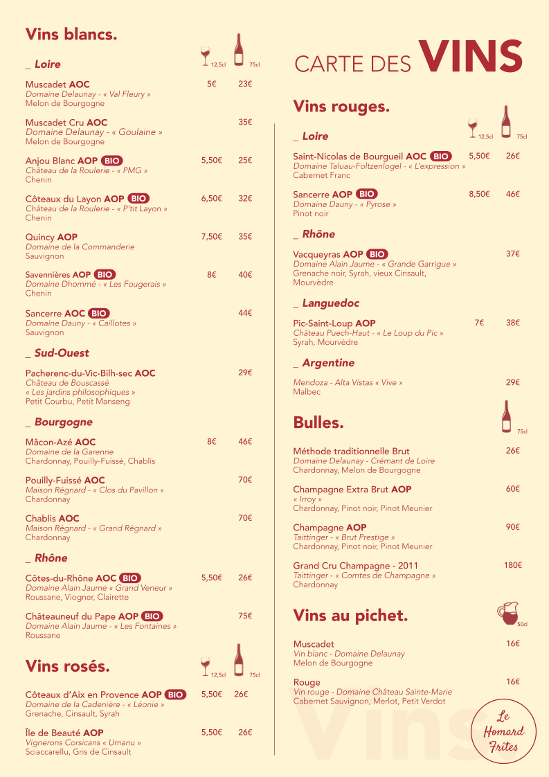 Le Homard Fries Photo Menu 1