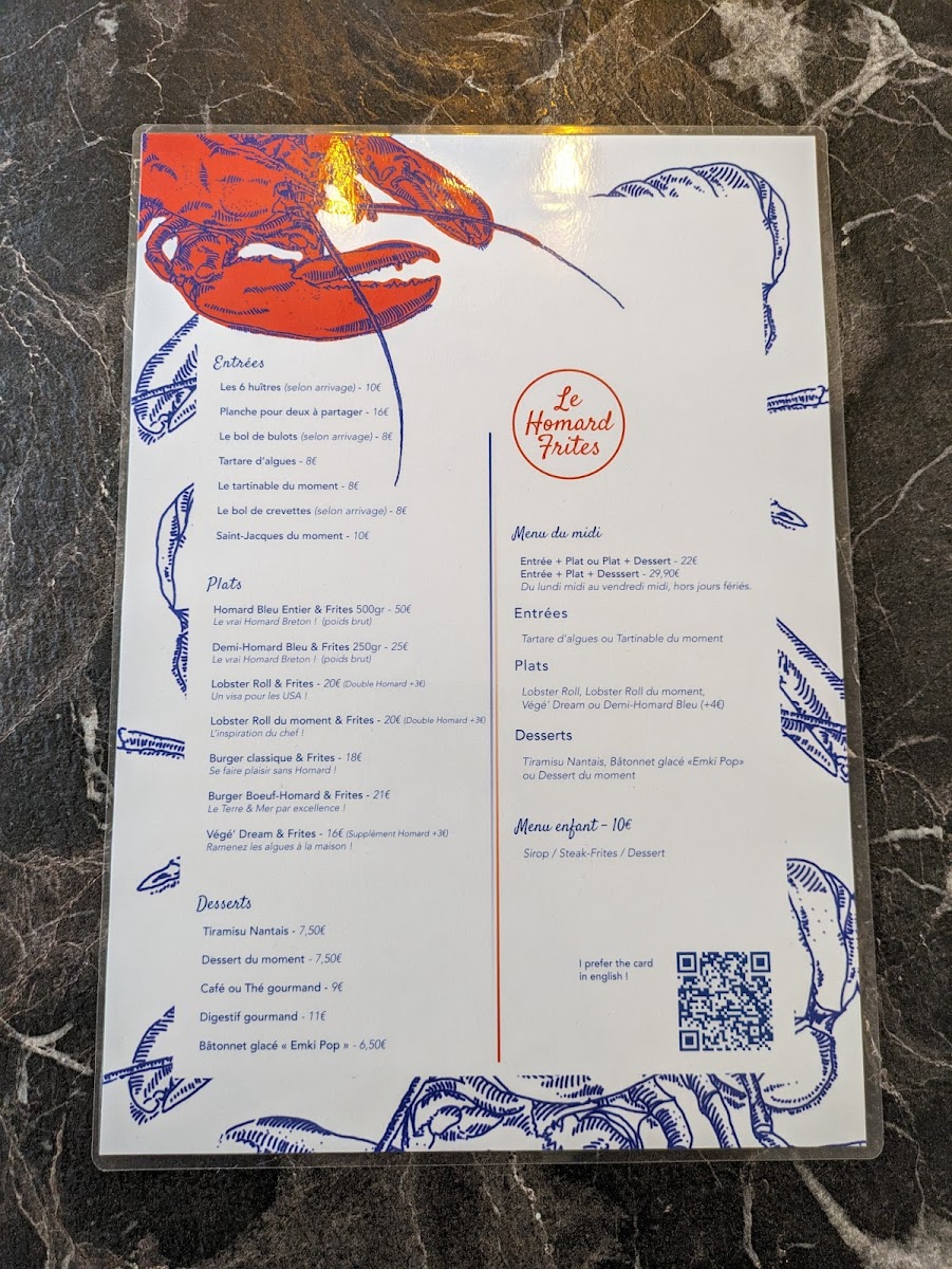 Le Homard Fries Photo Menu 7