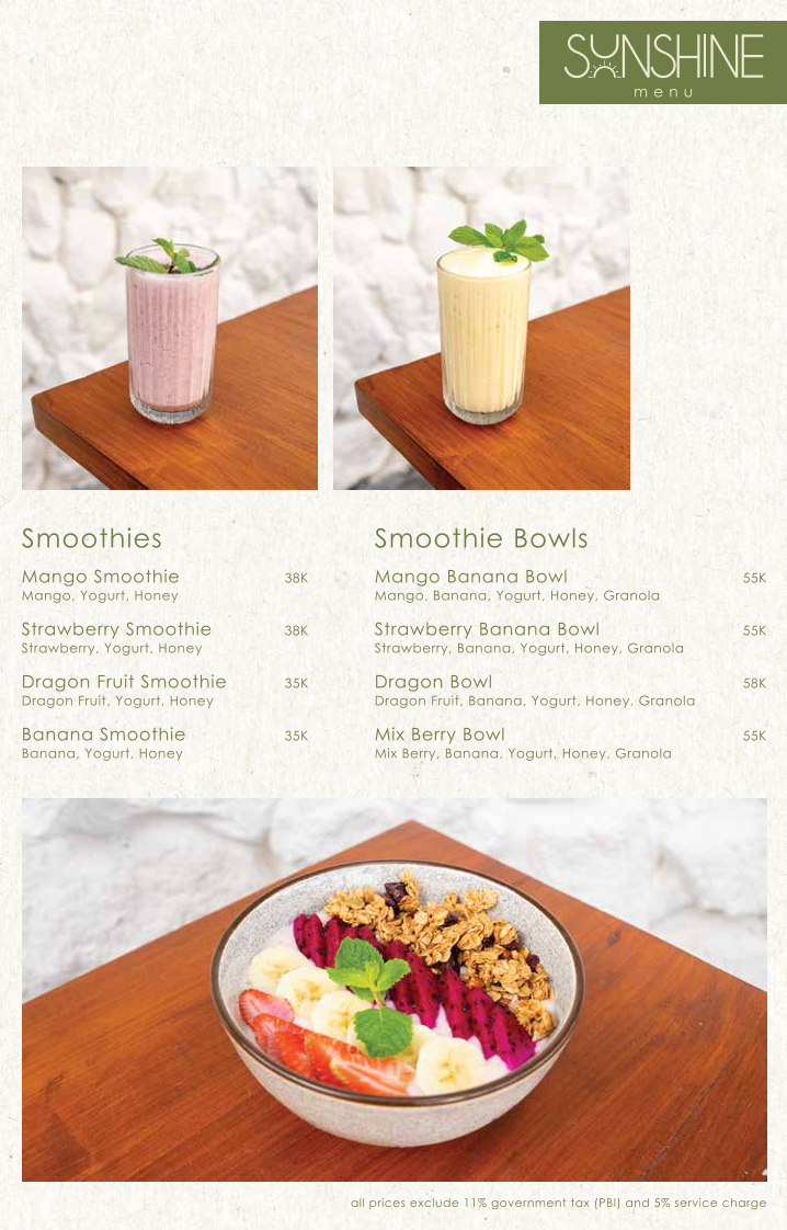 Sunshine cafe bali Photo Menu 2