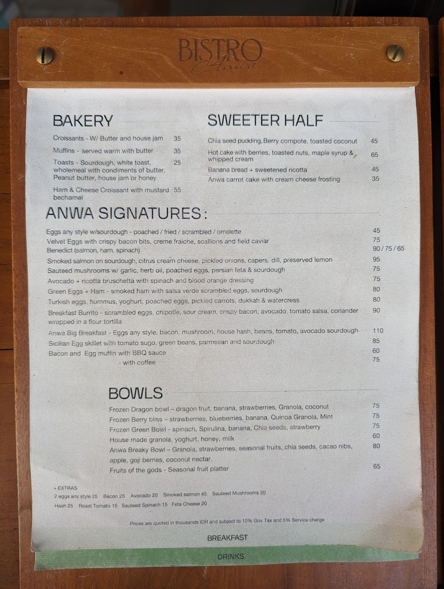 Bistro Anwa Photo Menu 9