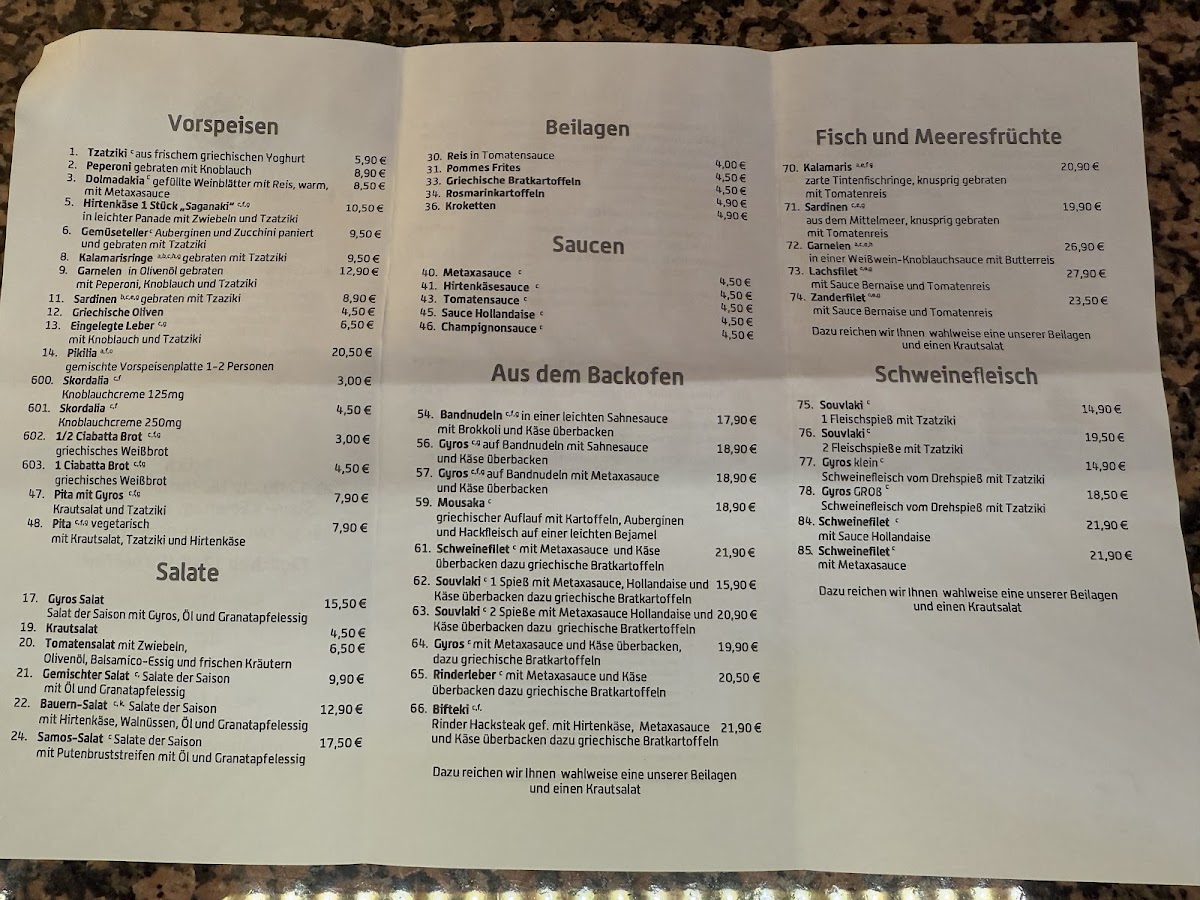 Restaurant Athena Photo Menu 1