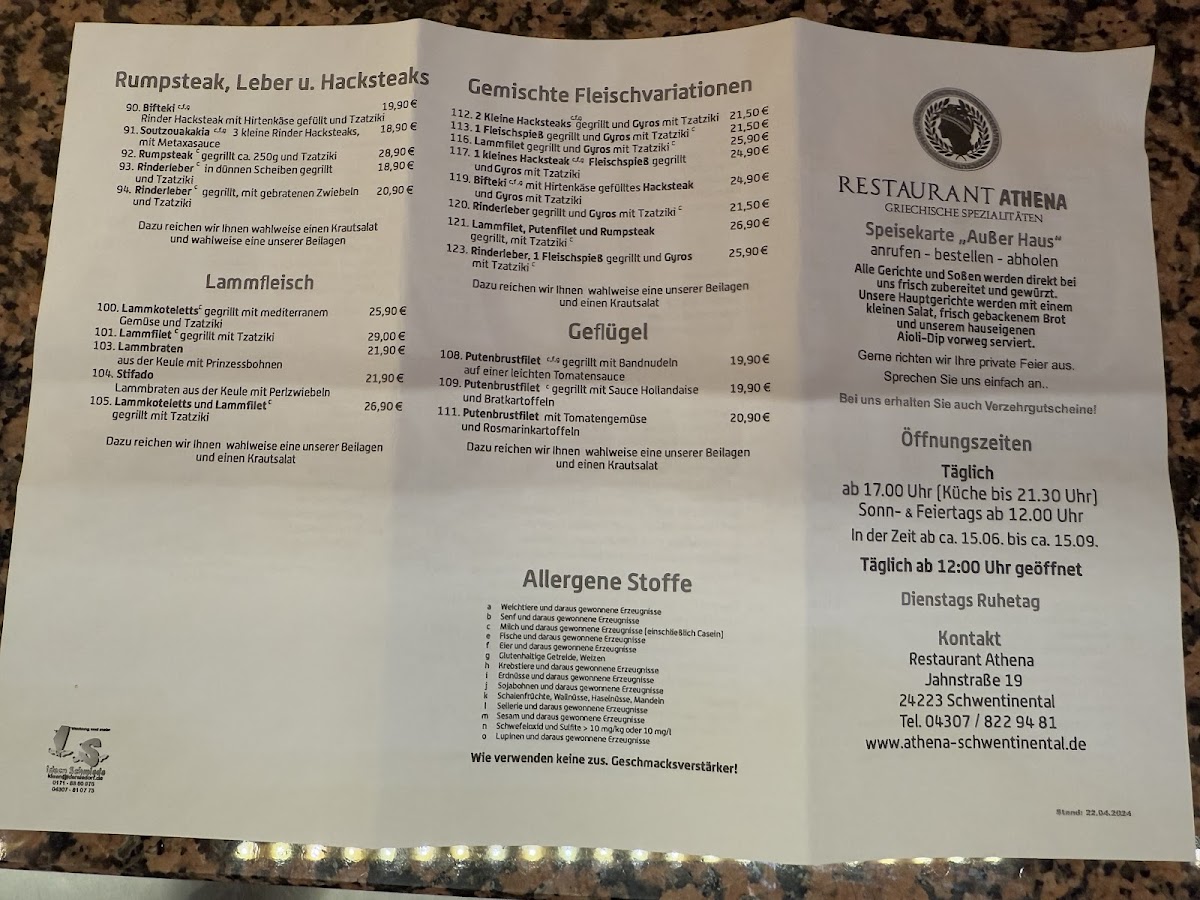 Restaurant Athena Photo Menu 4