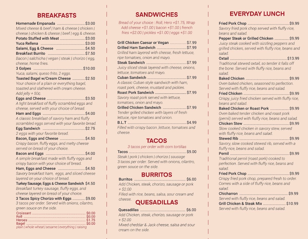 Jennifer's Cafe Photo Menu 2