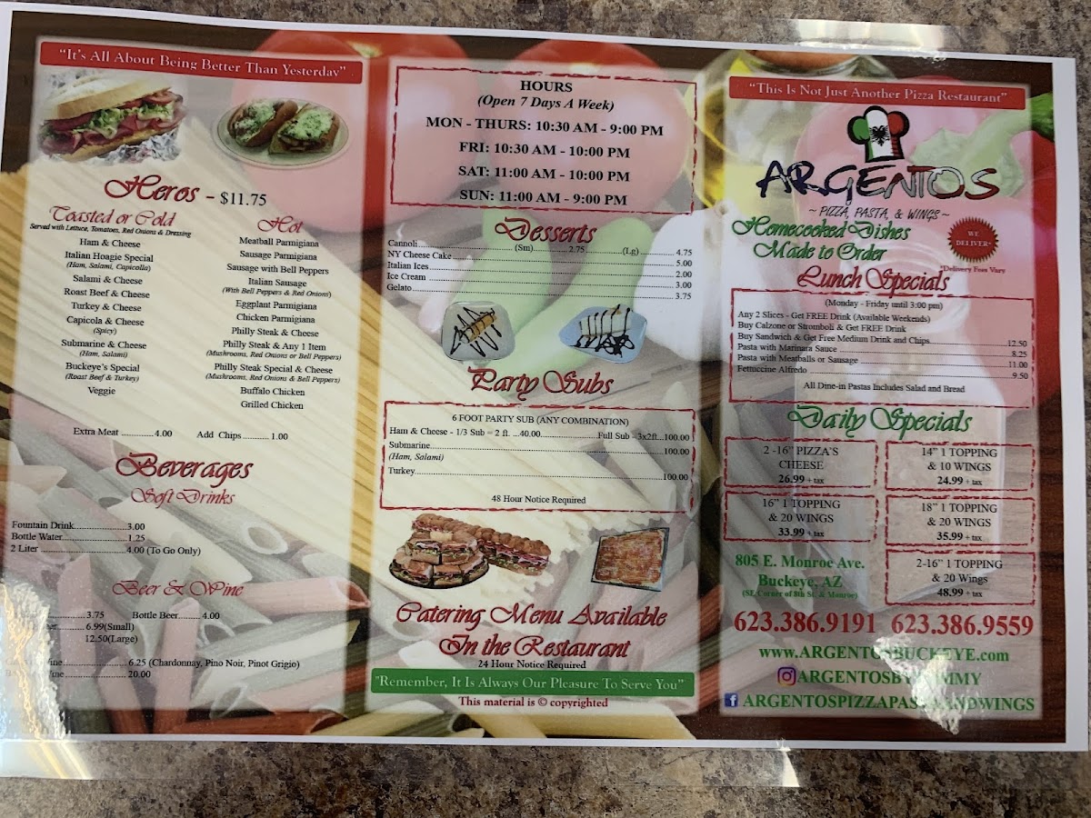 Argento's Pizza & Wings Photo Menu 2