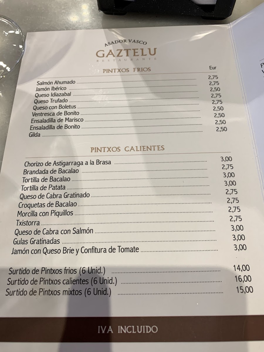Sidrería Restaurante Gaztelu Photo Menu 3