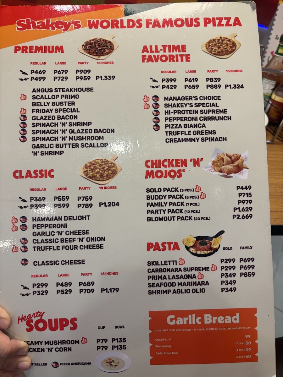 Shakey's Pizza Parlor - Galleria Photo Menu 2