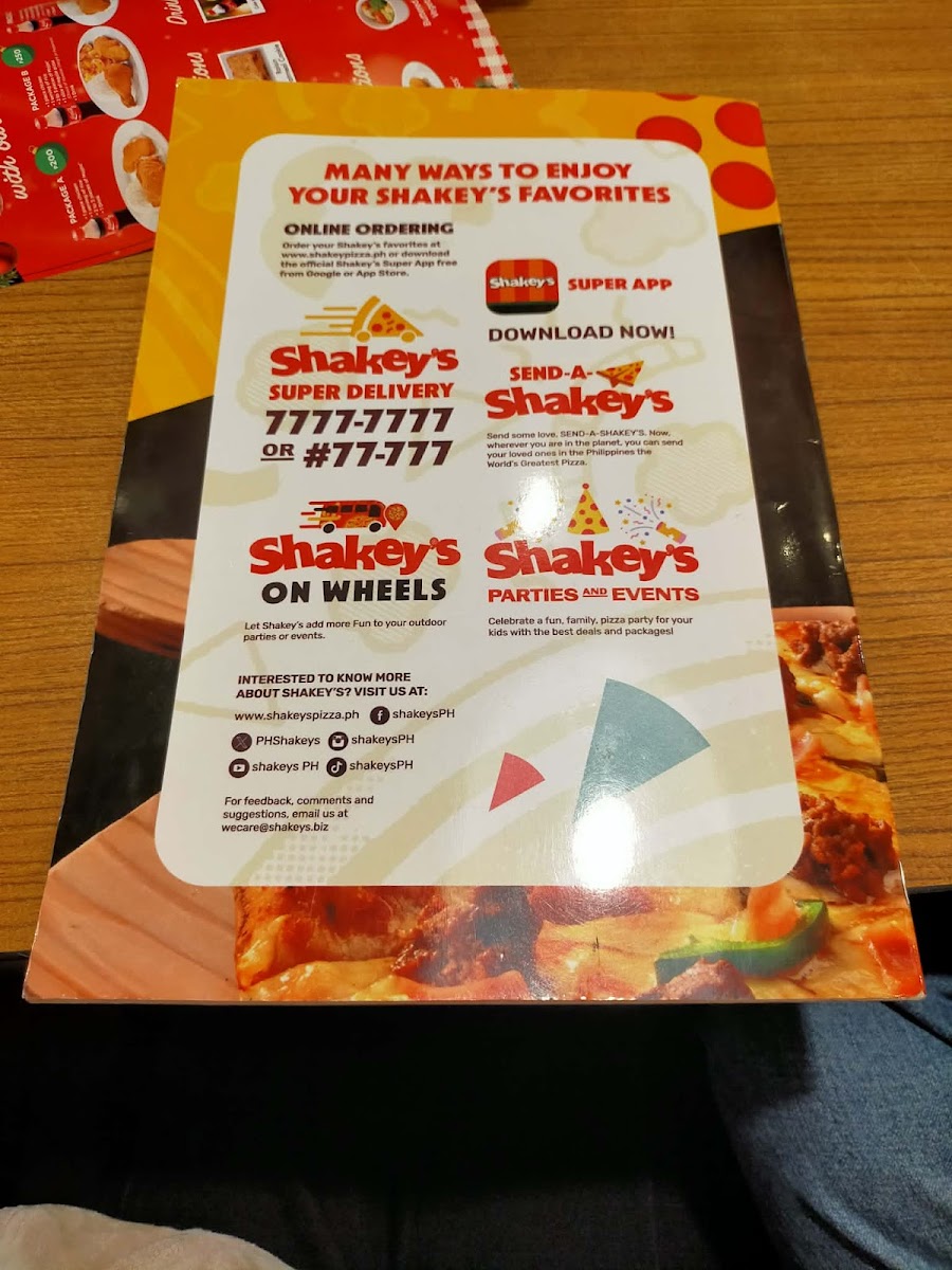 Shakey's Pizza Parlor - Galleria Photo Menu 4