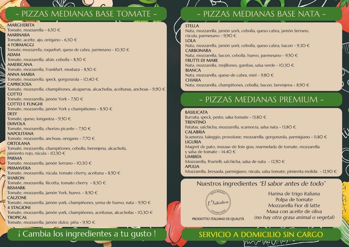 Pizzeria L'autentica Salou Photo Menu 1