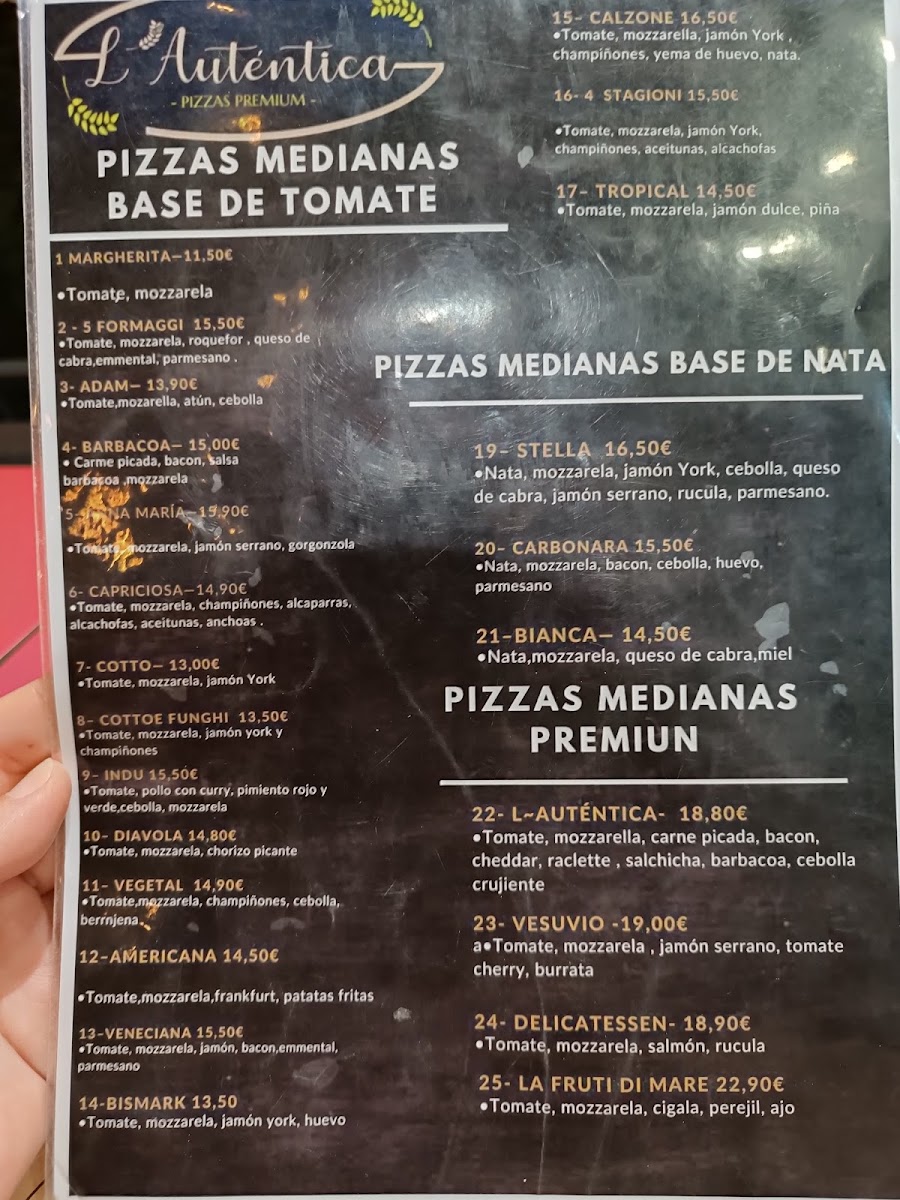 Pizzeria L'autentica Salou Photo Menu 2
