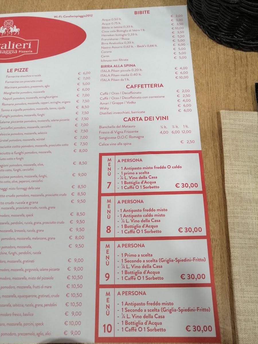 Ristorante Pizzeria Cavalieri Spiaggia Photo Menu 4