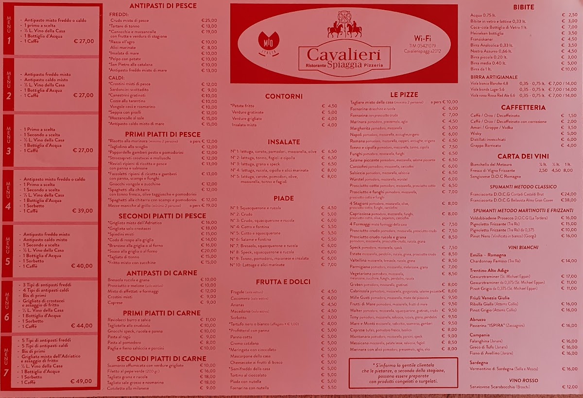 Ristorante Pizzeria Cavalieri Spiaggia Photo Menu 7