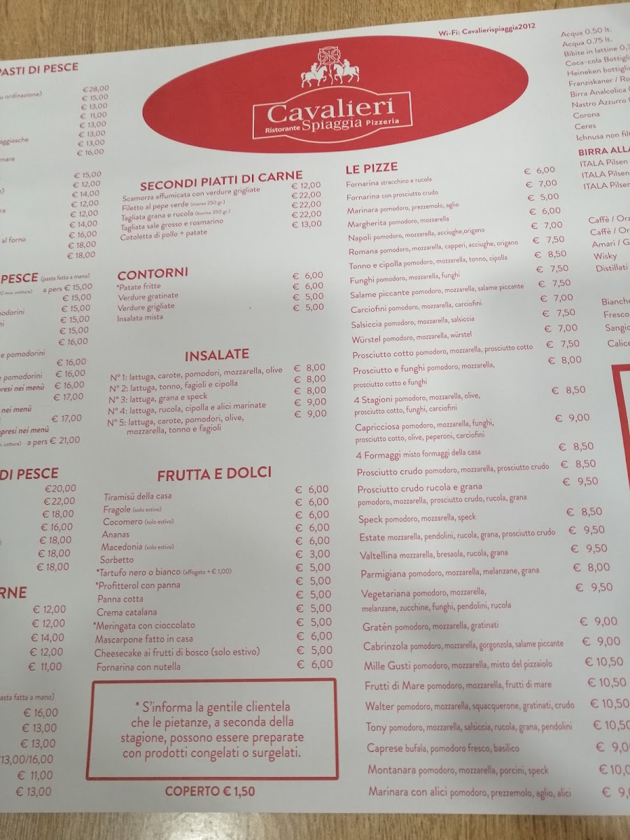Ristorante Pizzeria Cavalieri Spiaggia Photo Menu 9