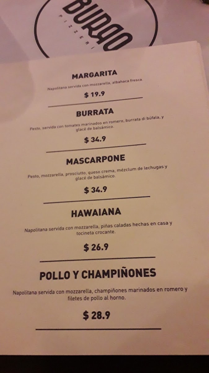 Burro Pizzería Photo Menu 2