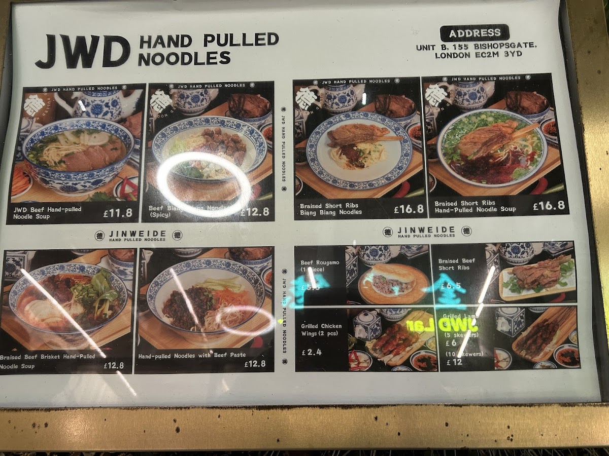 JWD Hand-Pulled Noodle Bar (Liverpool St) 金味德拉面 Photo Menu 3