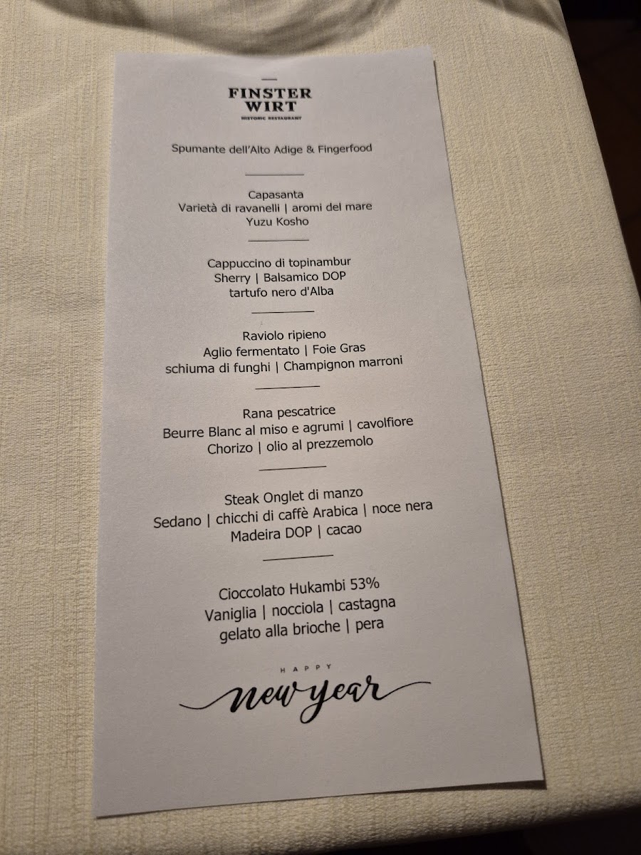 Restaurant Finsterwirt - Oste Scuro Photo Menu 2