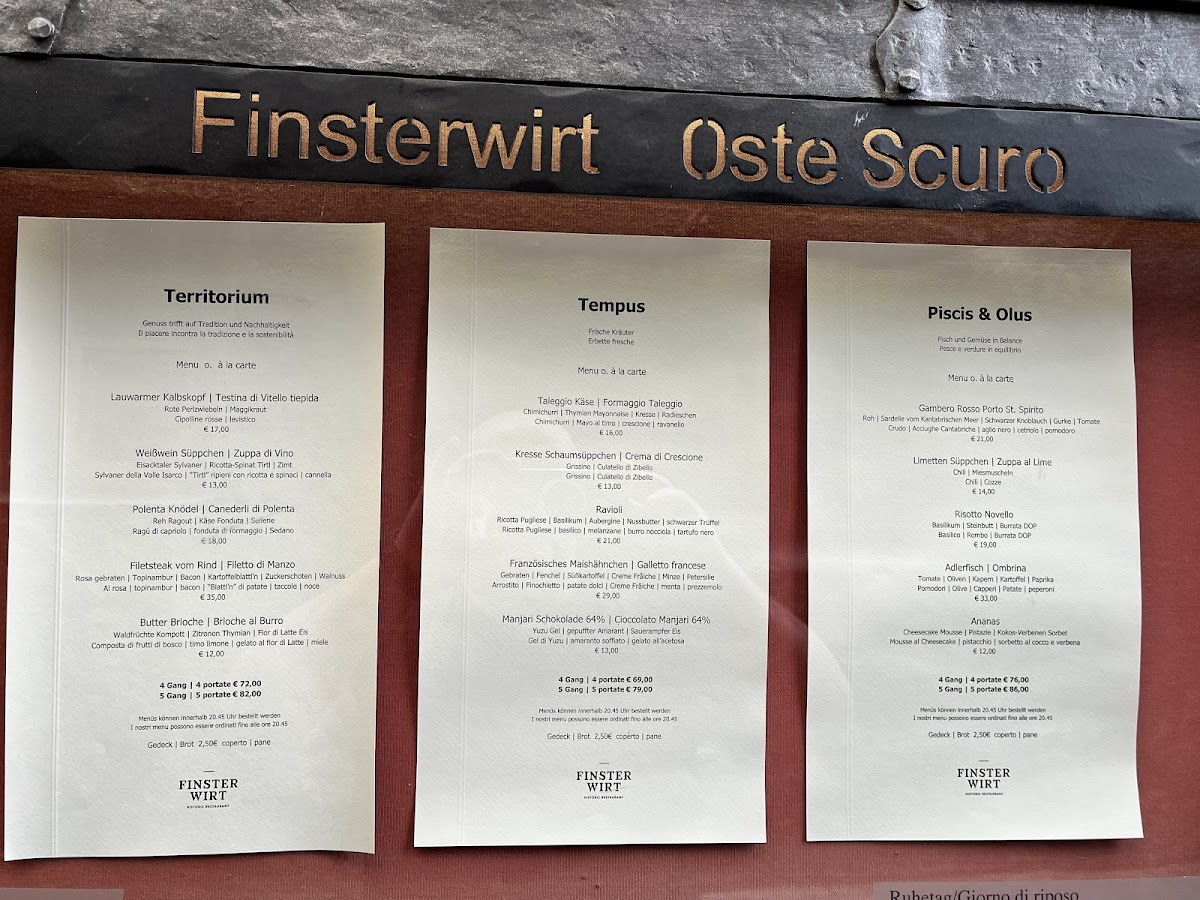 Restaurant Finsterwirt - Oste Scuro Photo Menu 9