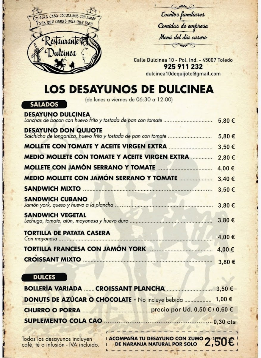 Restaurante Dulcinea Photo Menu 3
