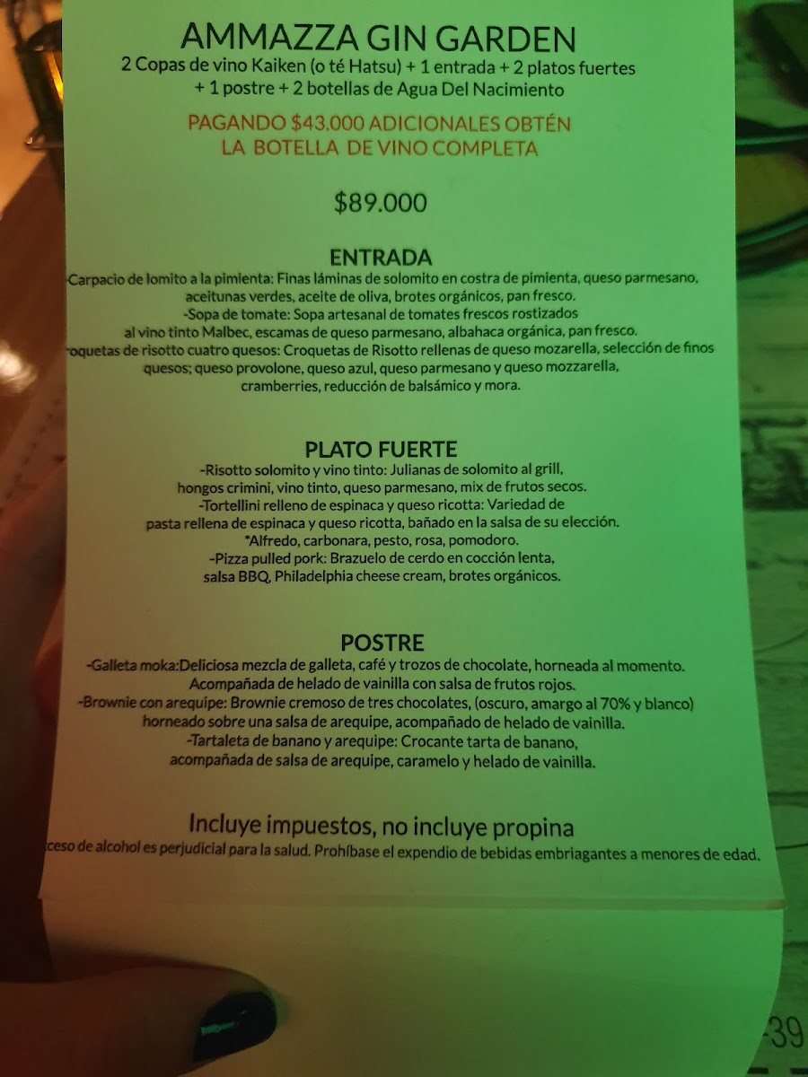 Ammazza | Pizzeria & Gin Garden - Laureles Photo Menu 7