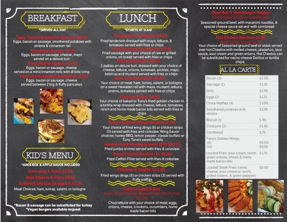 Tony's Kitchen, LLC Photo Menu 1