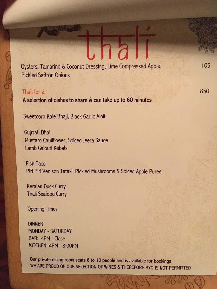 Thali Restaurant Photo Menu 4